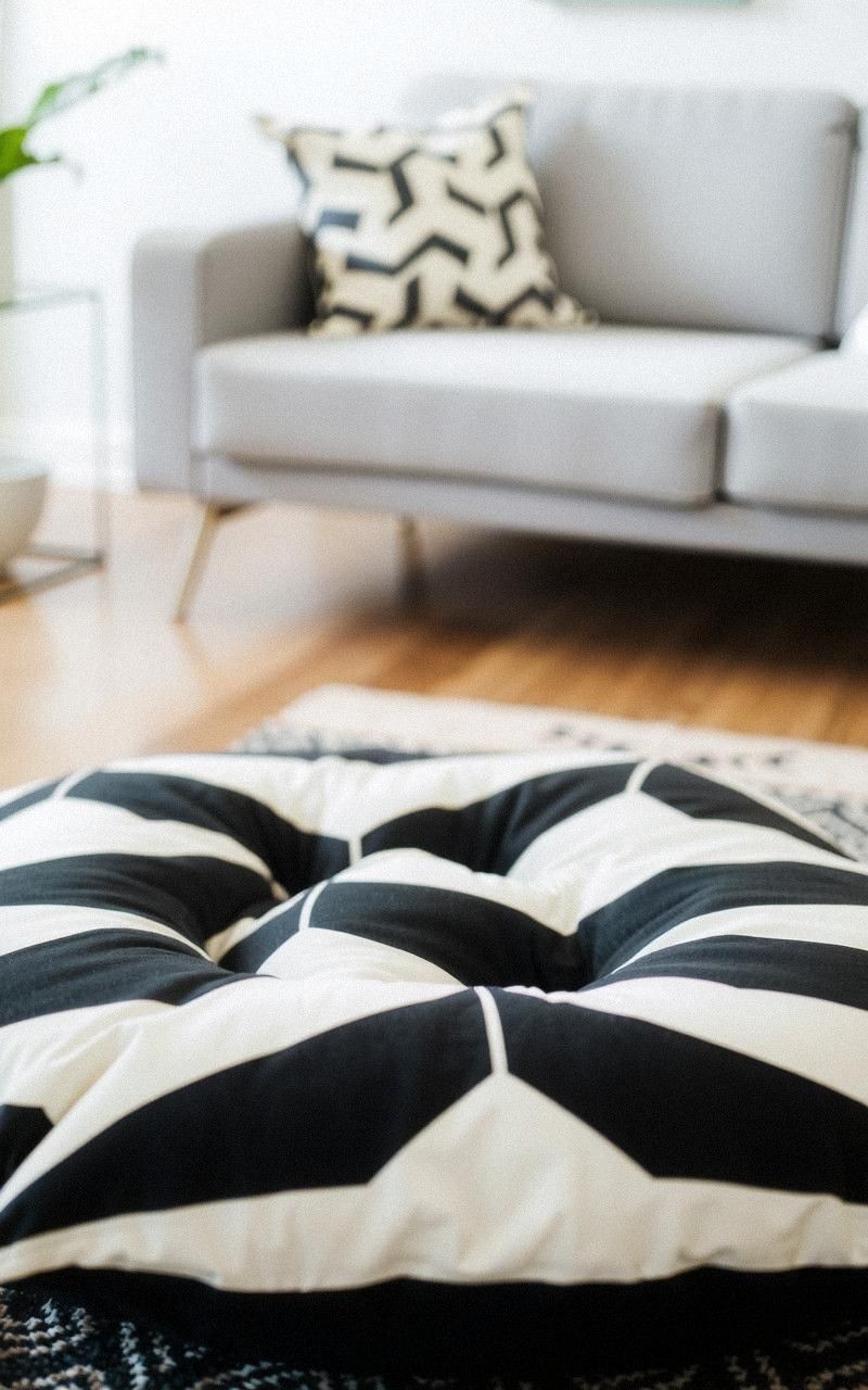 Geometric Print Floor Cushion For Modern Flair