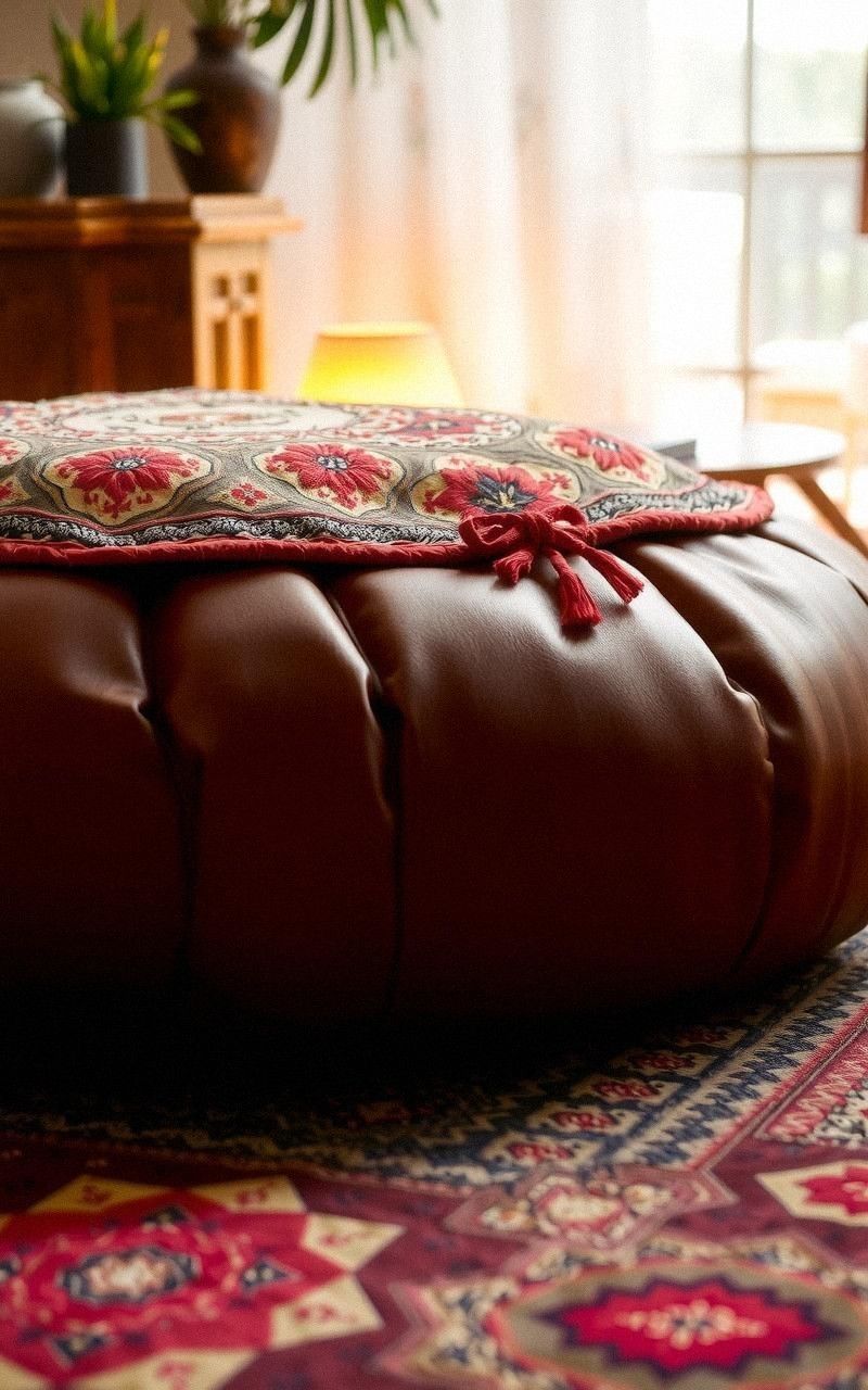 Moroccan Pouf Style Floor Cushion For Exotic Touch
