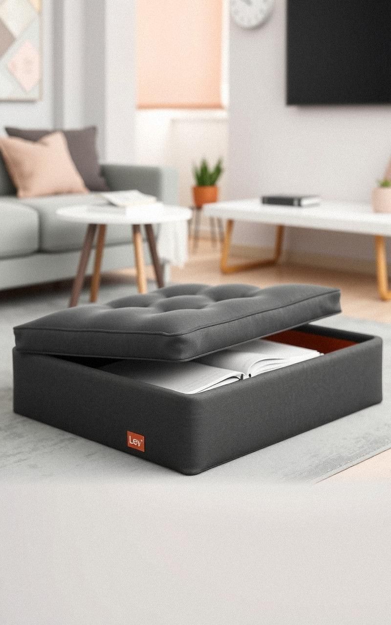 Square Floor Cushion With Hidden Storage Compartment