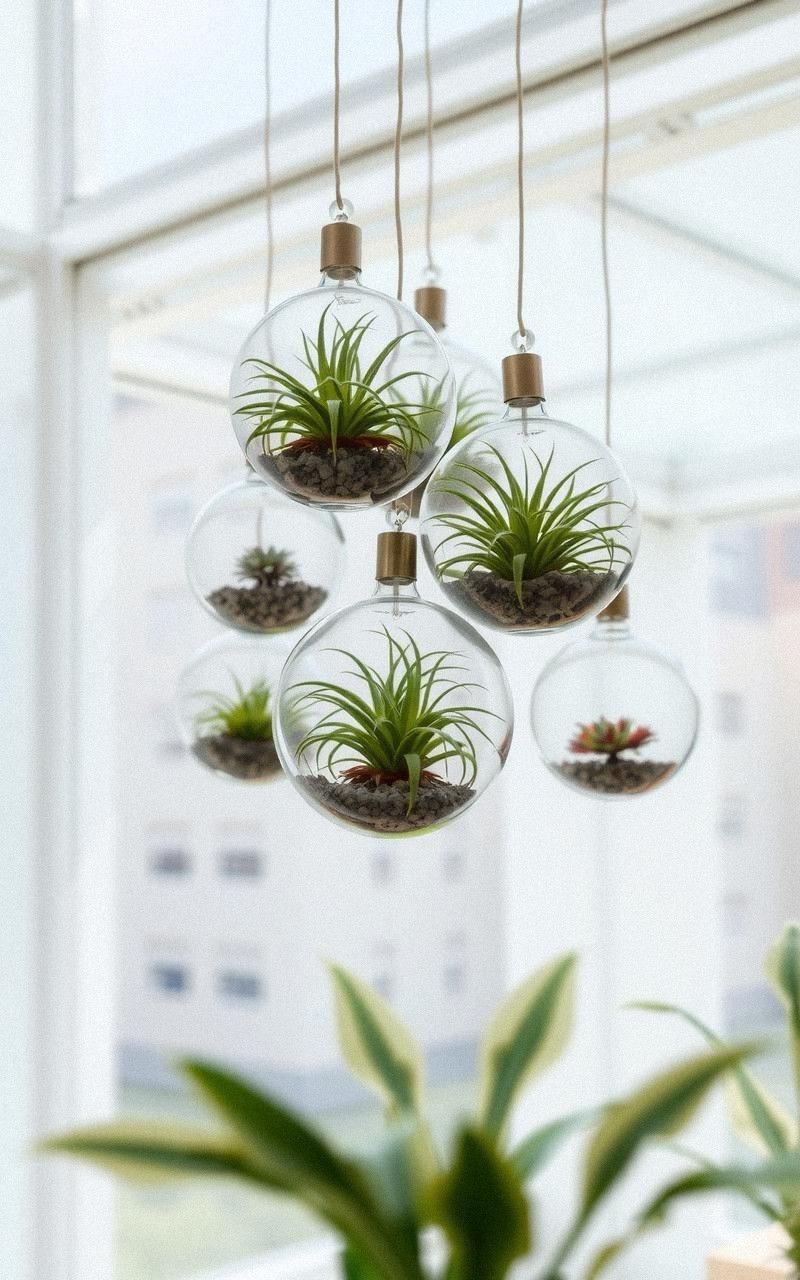 Hanging Glass Orbs For Air Plant Displays