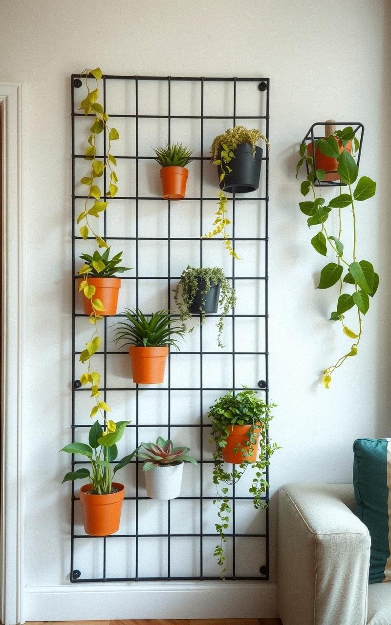 Wall Grid Panels For Modular Plant Arrangements