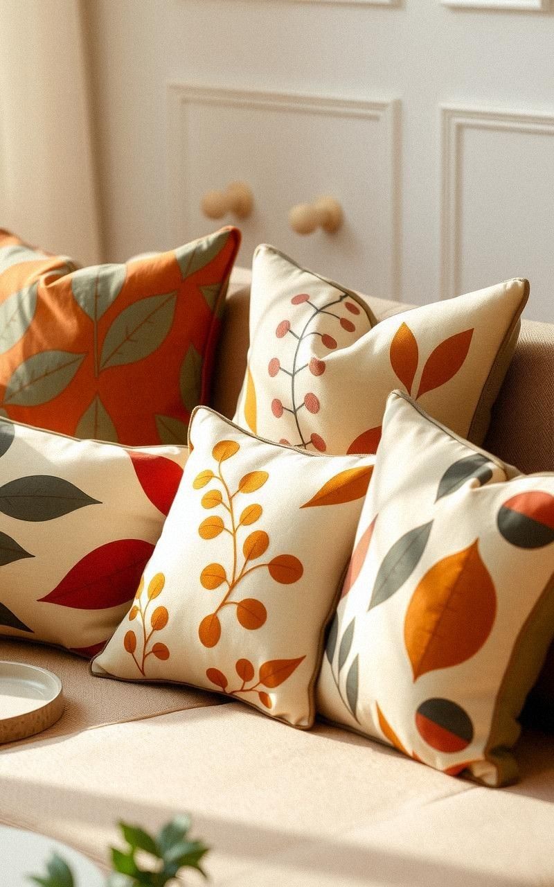 Incorporate Earthy Patterned Throw Pillows