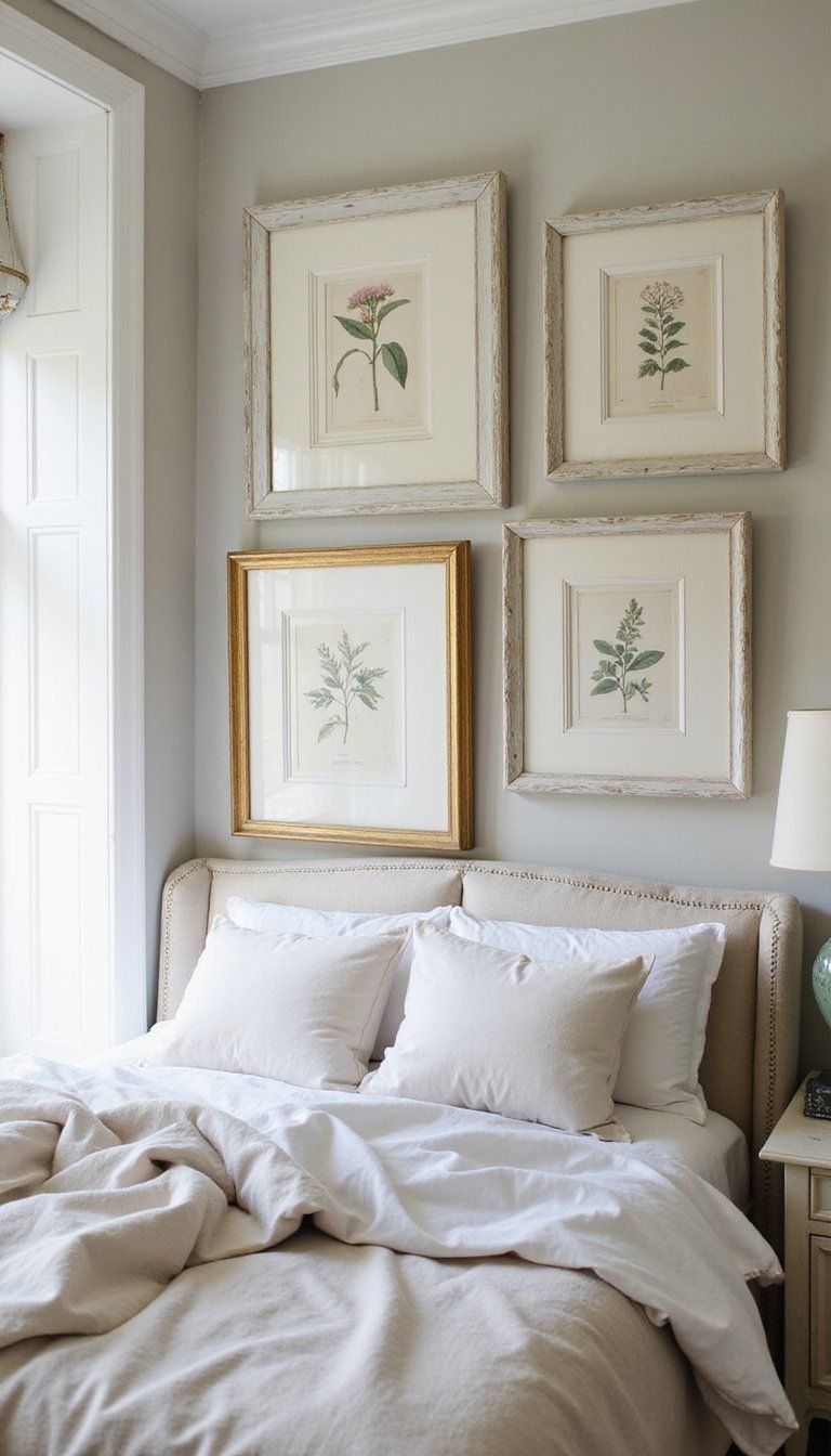 Framed Botanical Prints Gallery Wall Idea