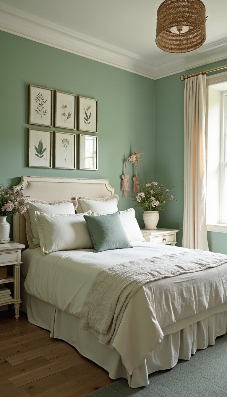 Muted Green Accents For A Garden-Inspired Room