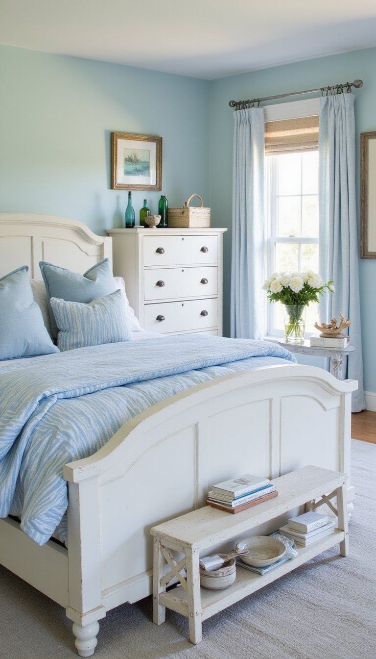 Soft Blue And White Coastal Shabby Scheme