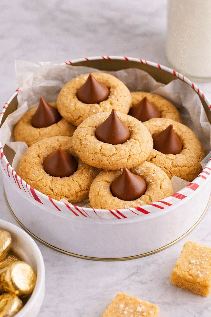 1 Classic Thumbprint Hershey Kiss Cookies edited