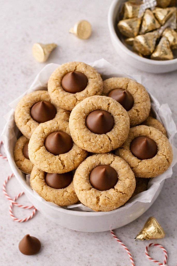 5 Classic Thumbprint Hershey Kiss Cookies edited