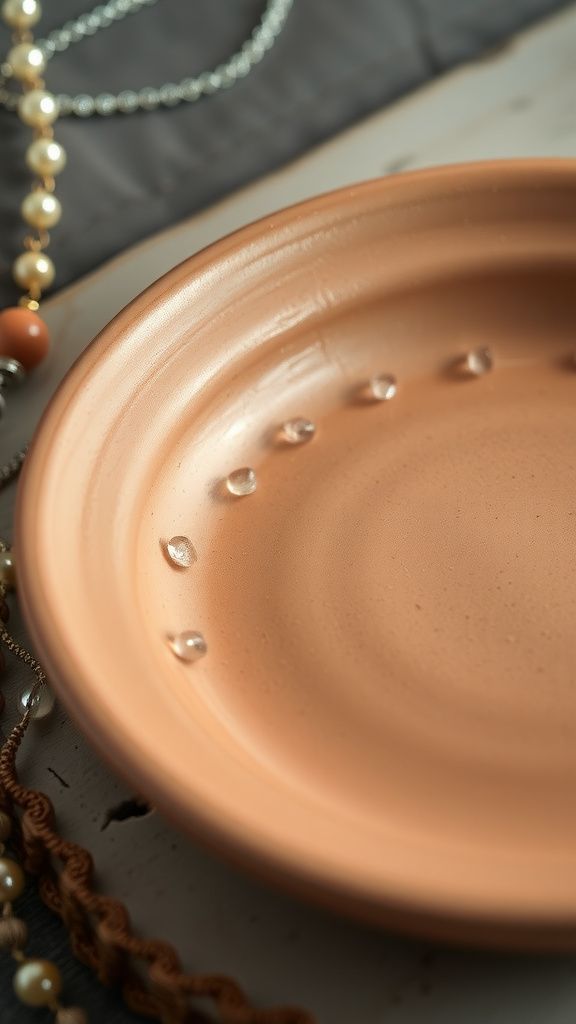 Embedded bead rim dish with tiny clinking beads