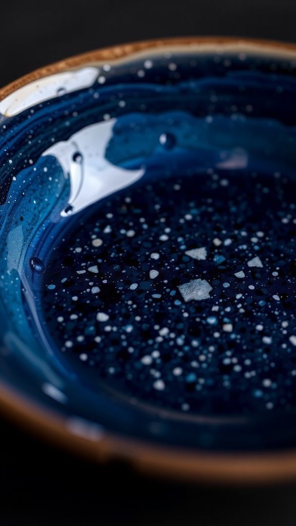 Stargazer glaze dish with speckled night sky