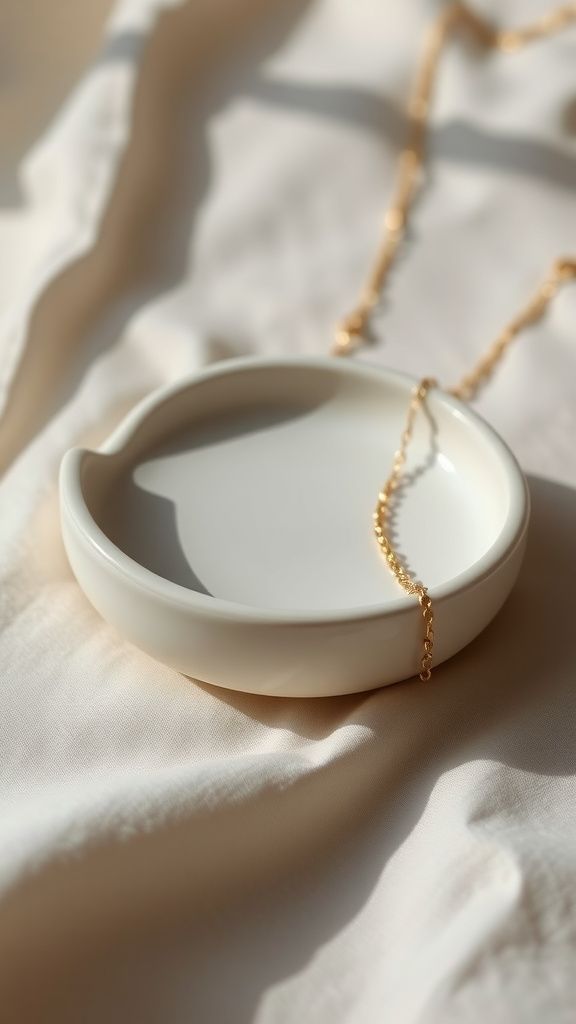 Tiny crescent moon dish for delicate necklaces