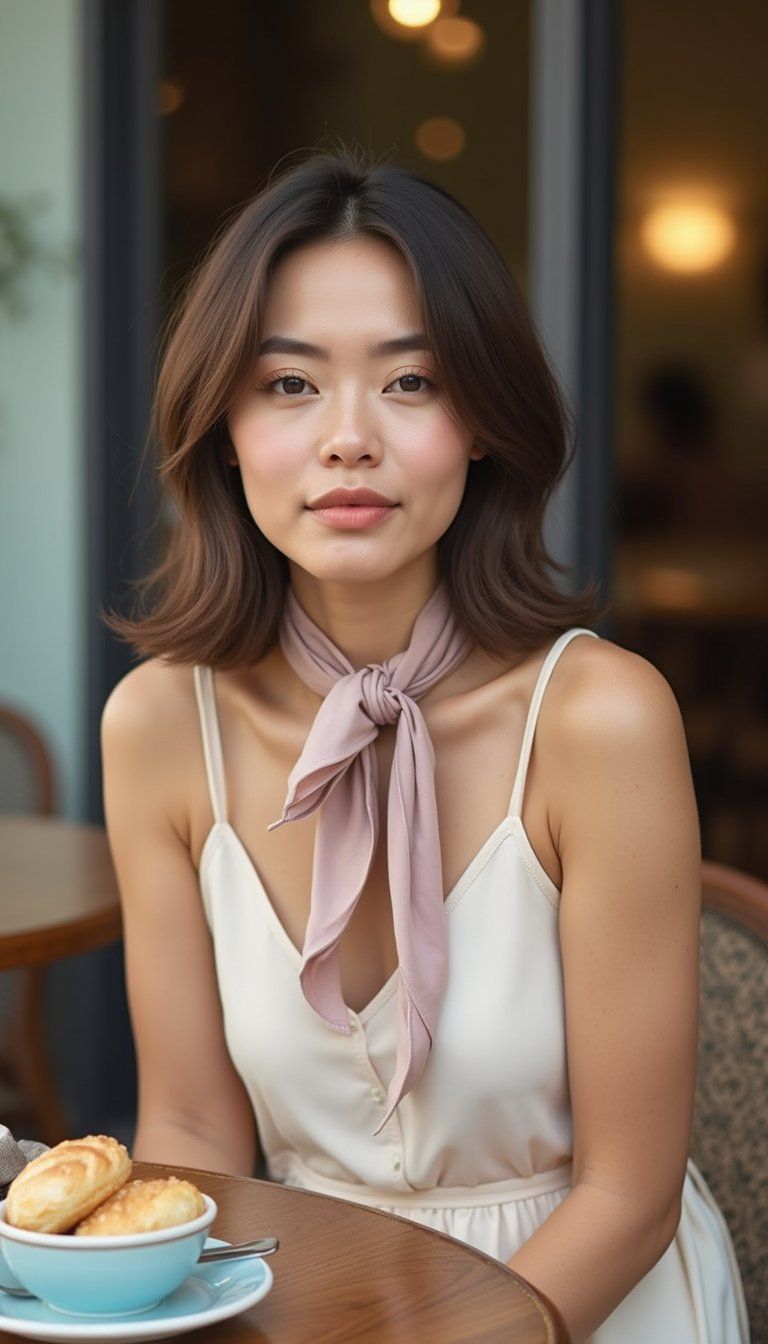 Silk Scarf Neck Tie Dress