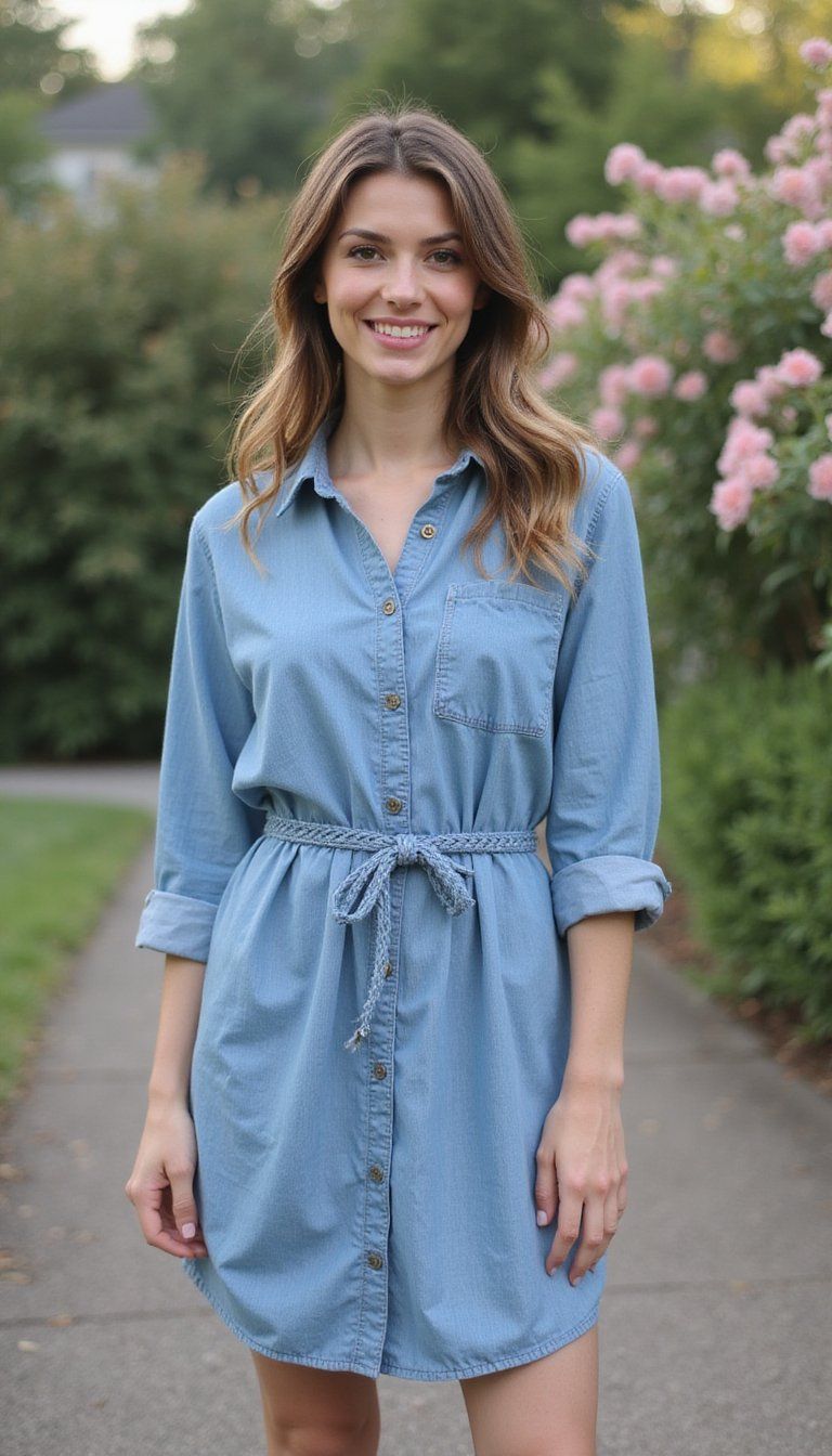 Soft Chambray Shirt Dress
