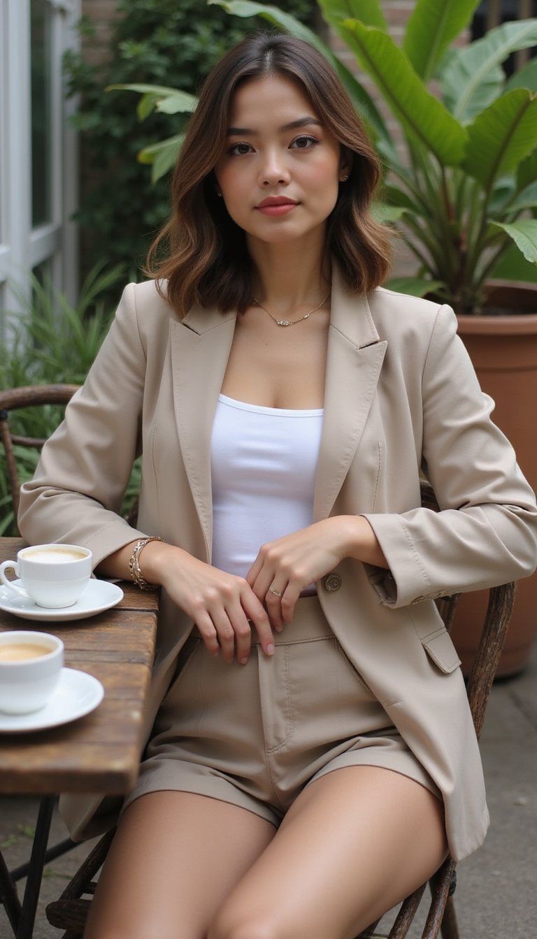 Tailored Shorts with Blazer Combo