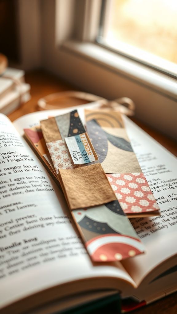 Cereal box bookmarks with layered collage flair