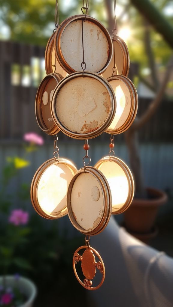 Jar lid wind chime that gently tinkles
