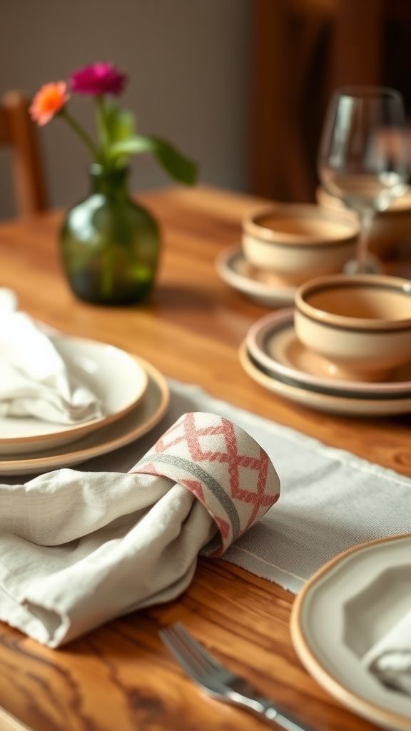 Toilet roll napkin rings with playful patterns