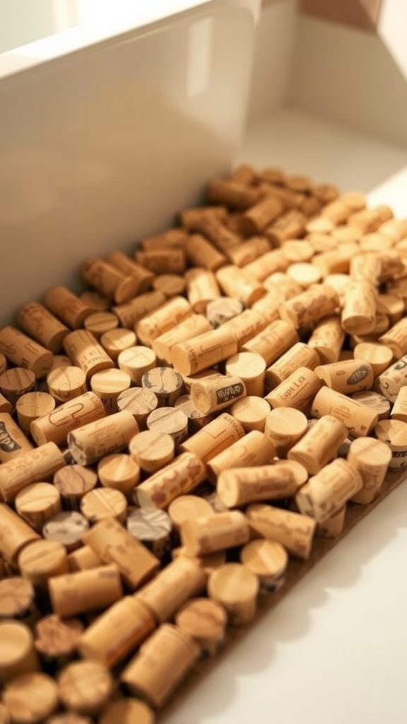 Wine cork bath mat with warm, tactile texture