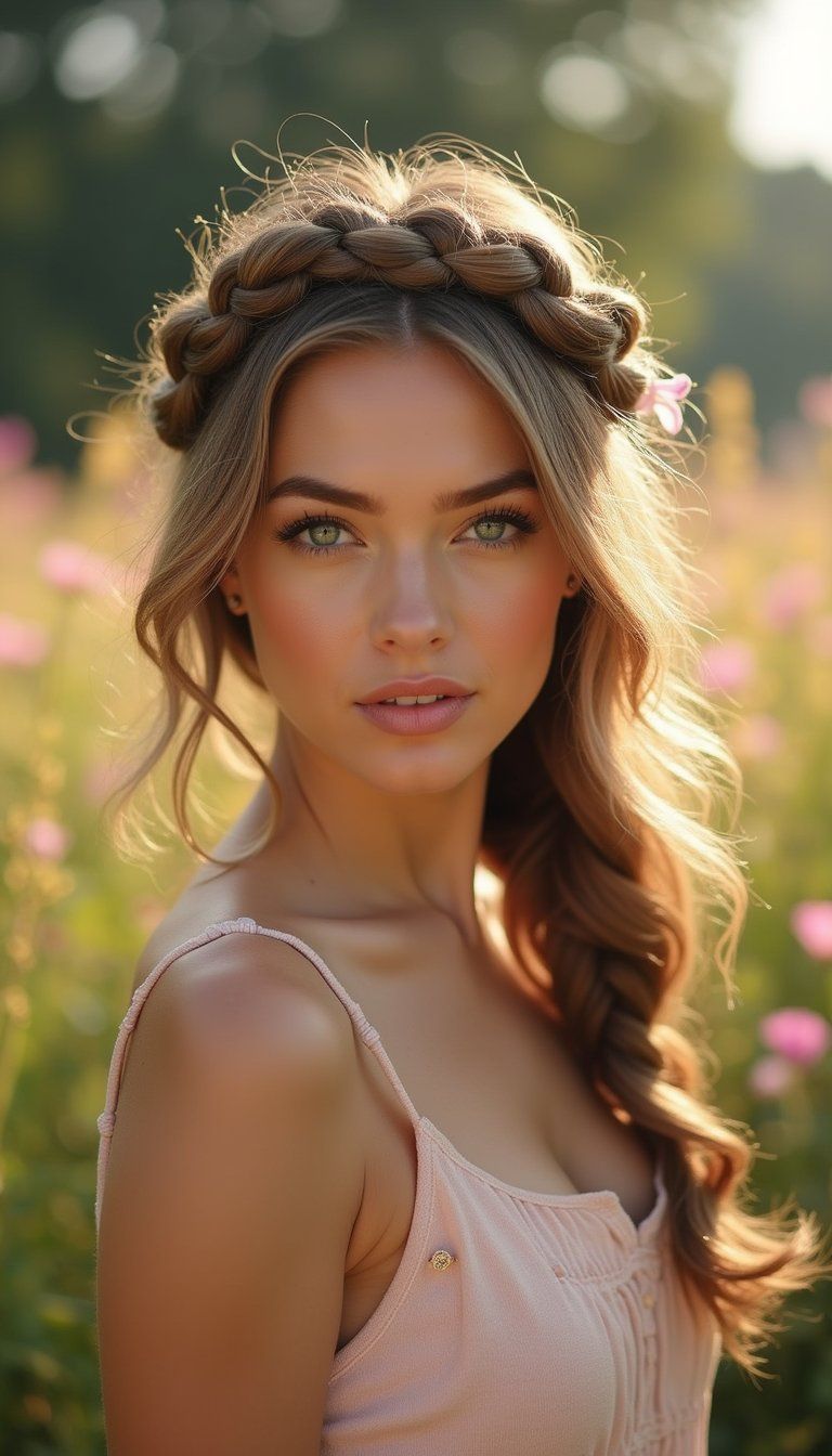 Braided Crown For A Feminine Garden-Party Look