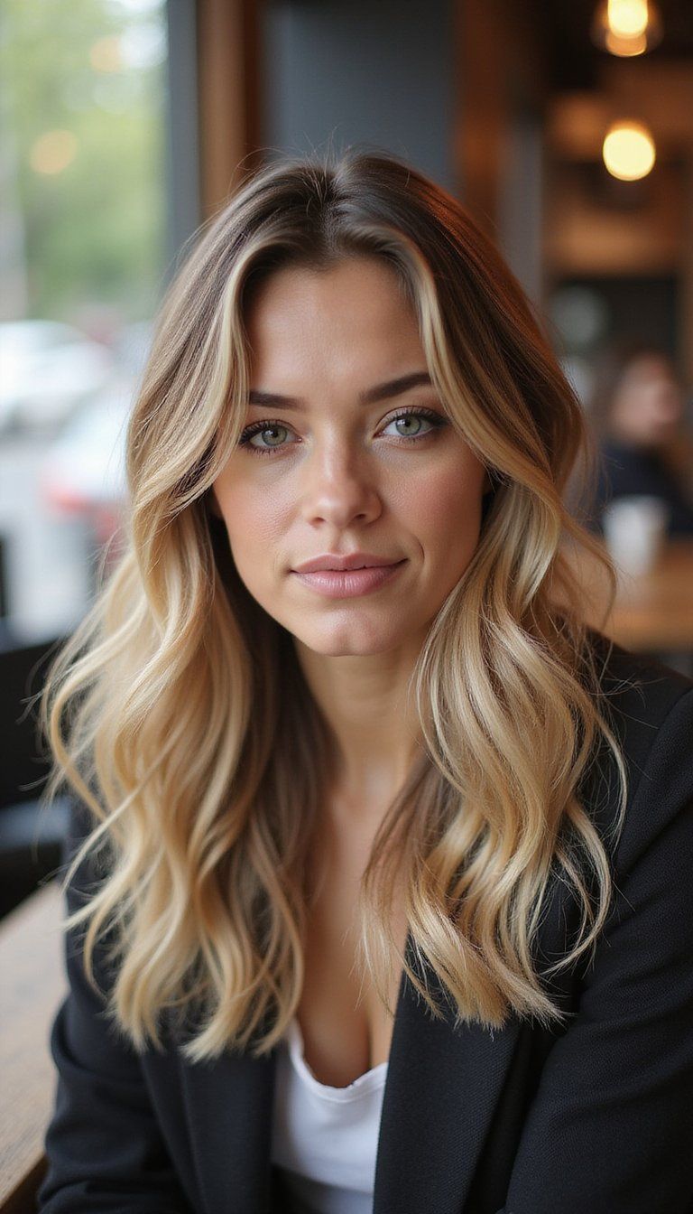 Textured Lob With Soft Beachy Waves