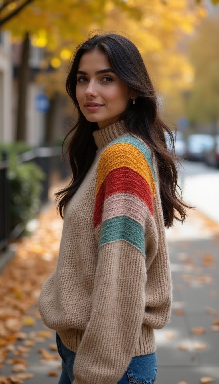 Knit Sweater with Iron-On Patches