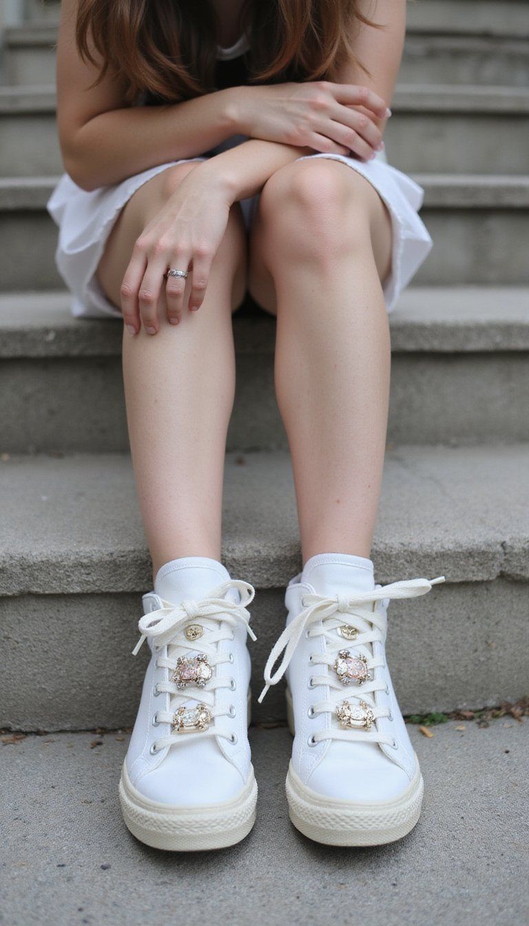 Sneakers with Decorative Shoe Clips
