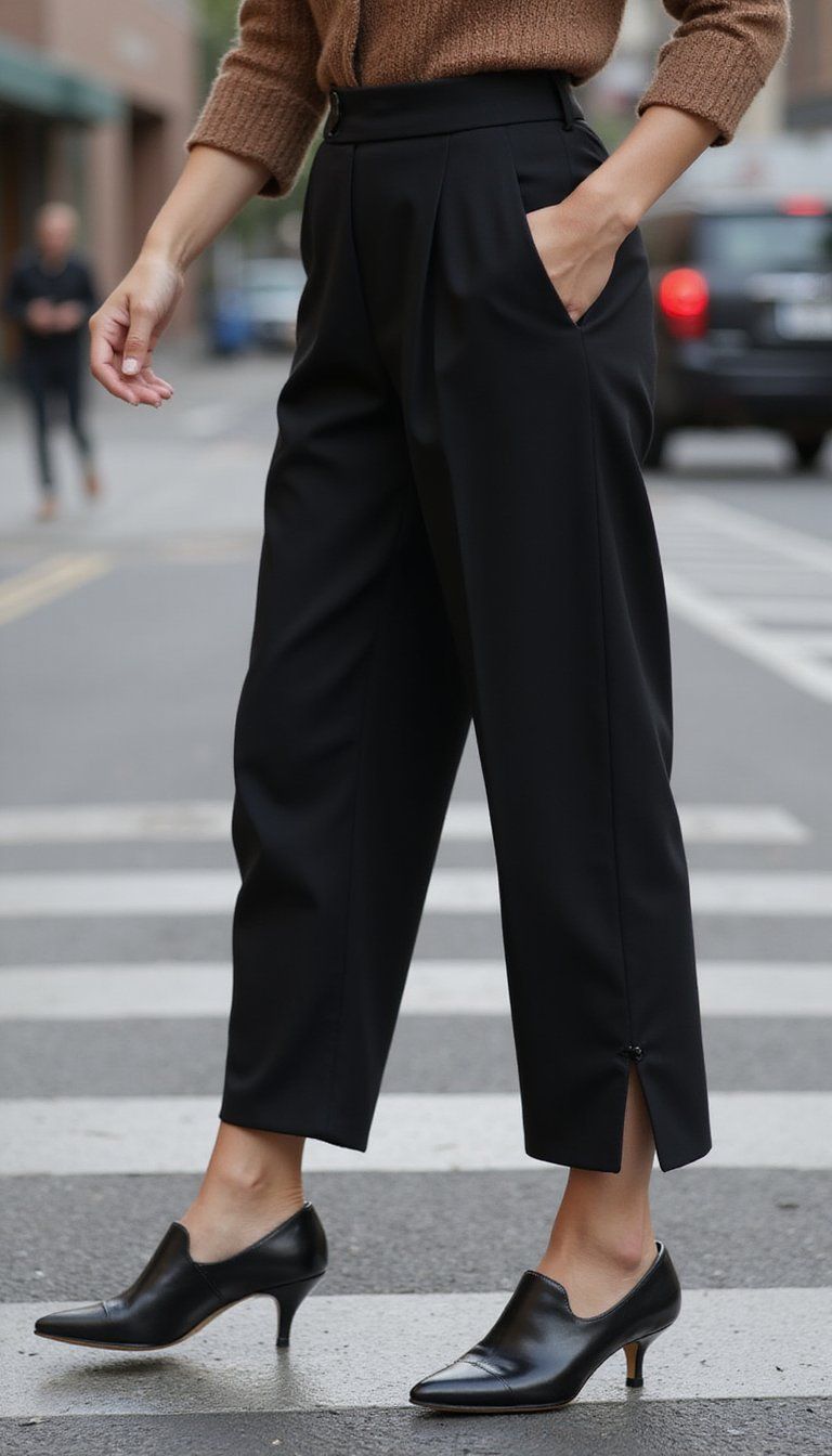 Trousers with Magnetic Hem Clips