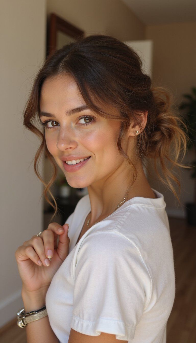 Low Messy Chignon With Soft Texture