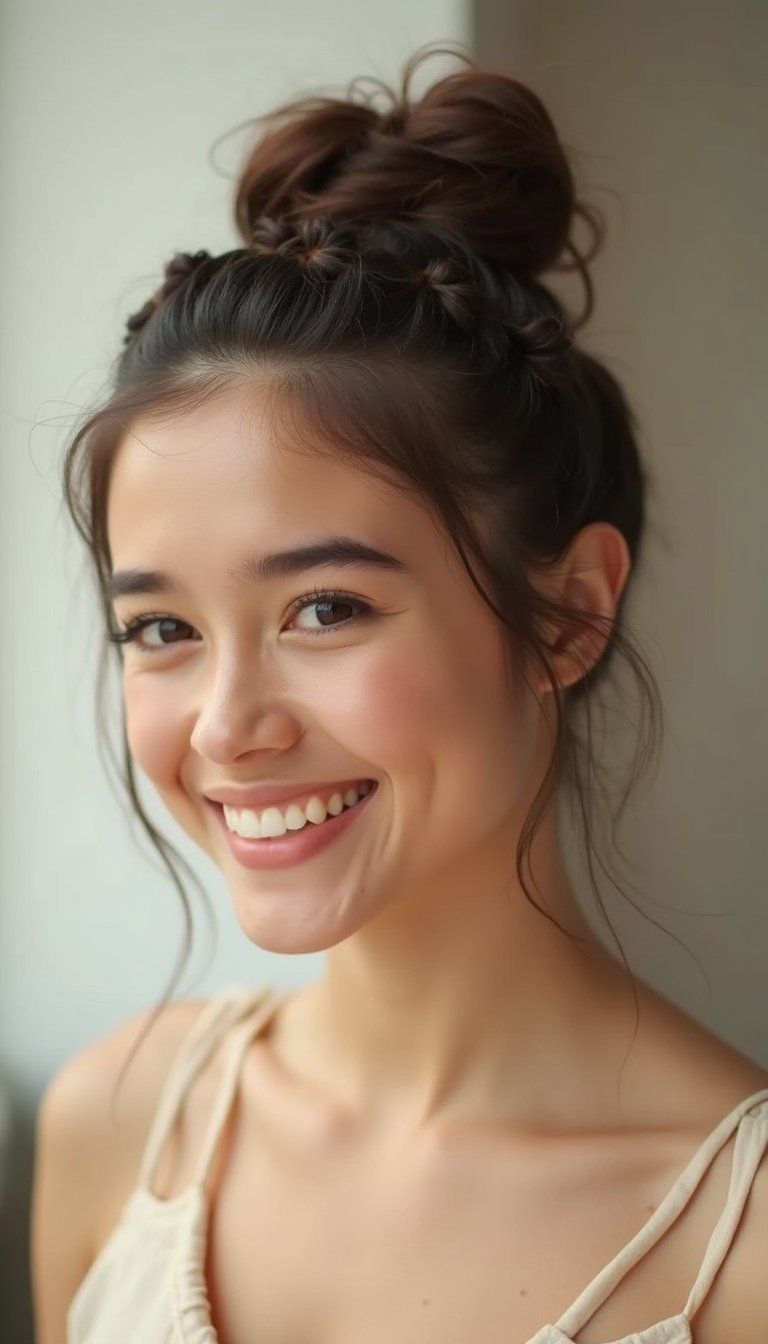 Micro Mini Buns Lined Across The Nape