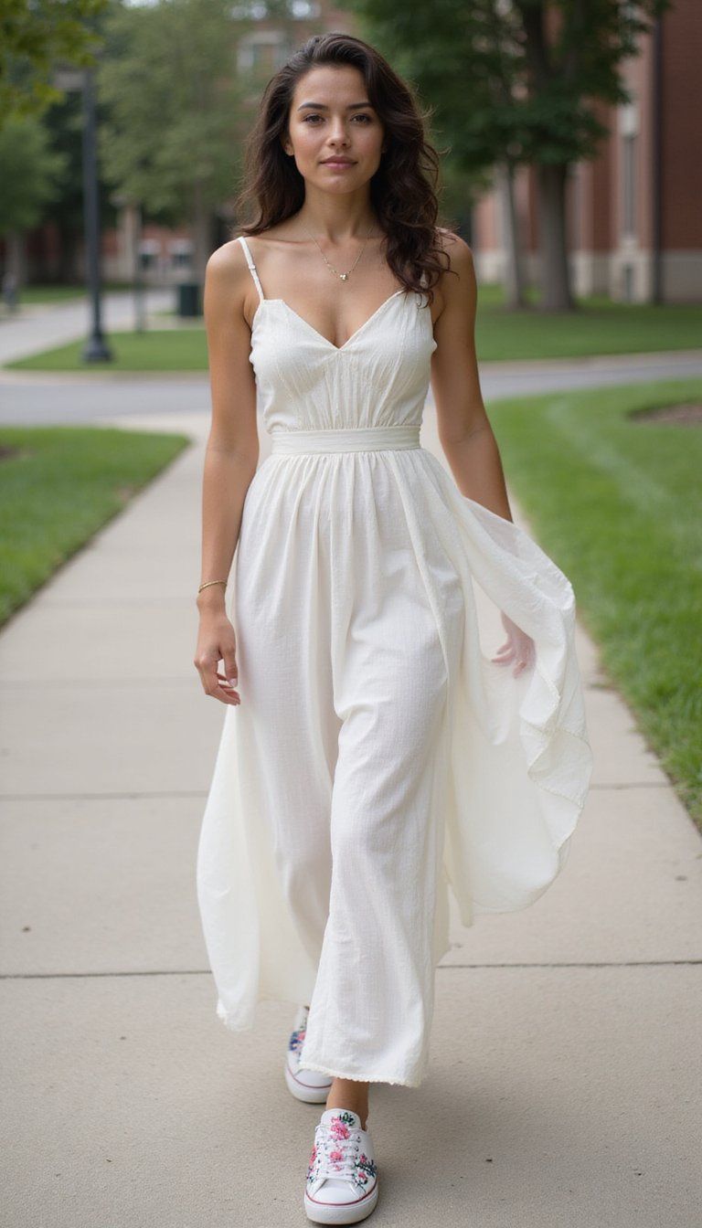 Hand-Painted Sneakers and Gown