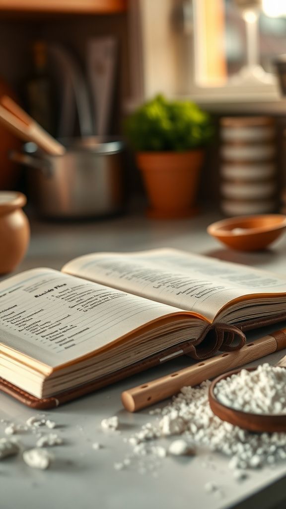Hand-bound recipe notebook for family treasures