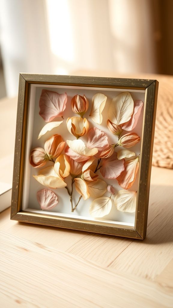 Pressed flower glass frame for sunlit memories