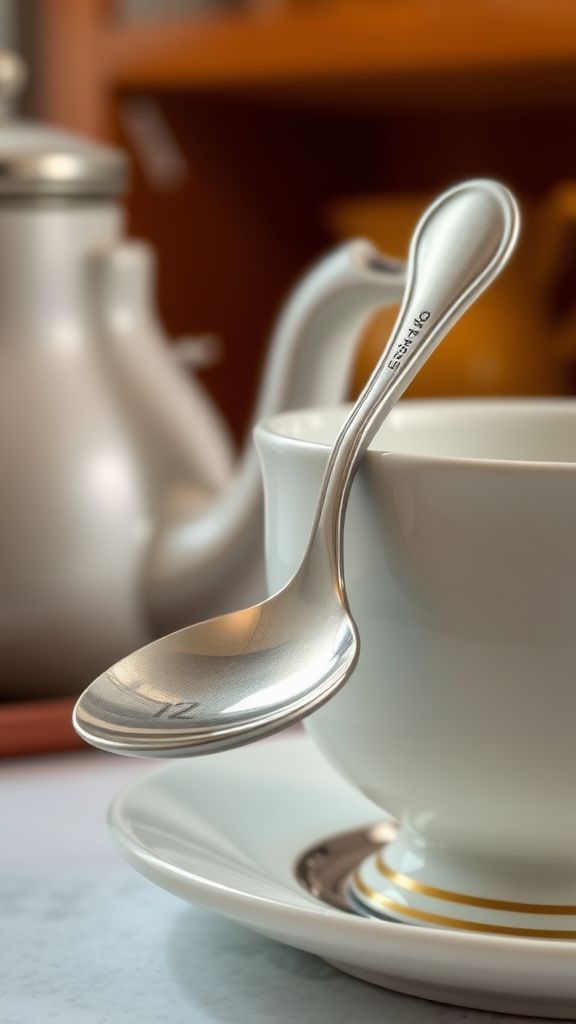 Stamped silver spoon with handwritten charm