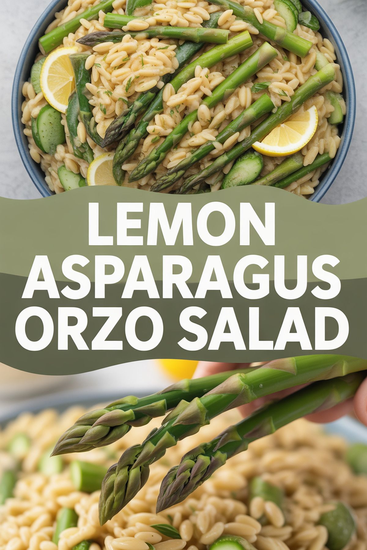 Lemon Asparagus Orzo Salad recipe idea in stylish layout