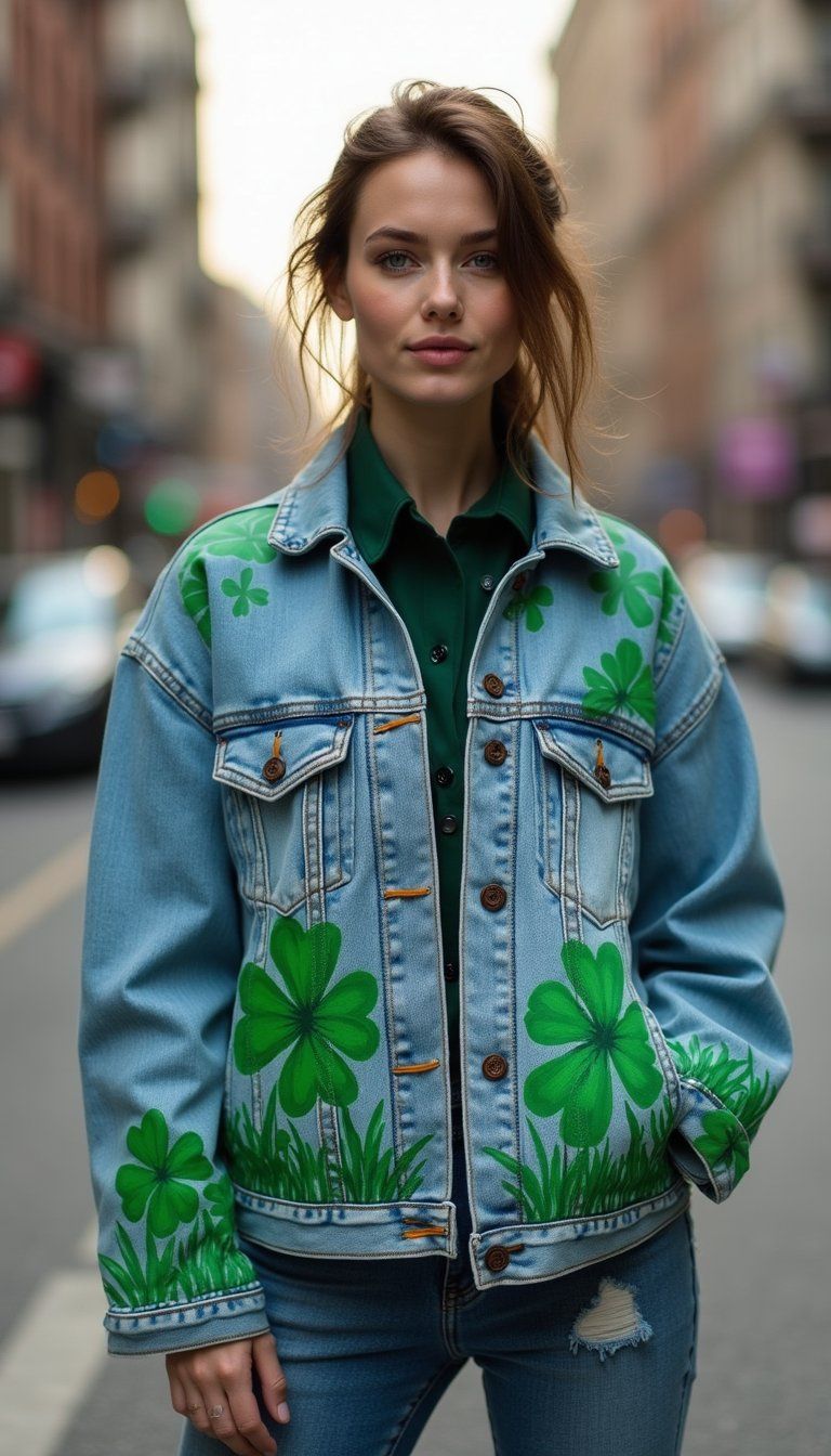 Hand-Painted Denim Jacket