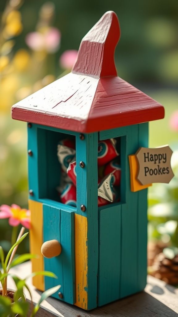 Garden gnome mailbox with tiny treats