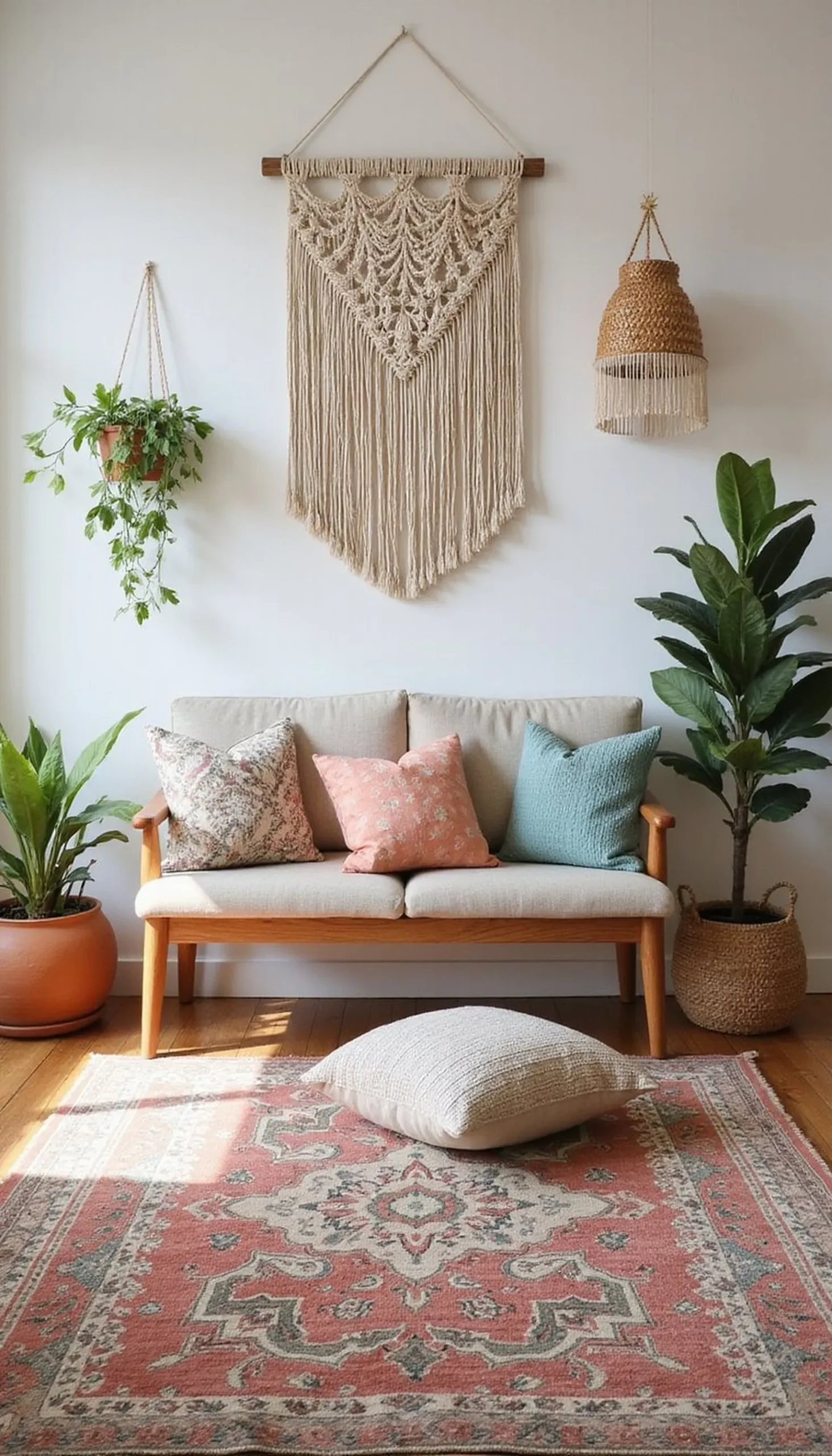 Boho Beach: Macramé, Layered Rugs, and Color