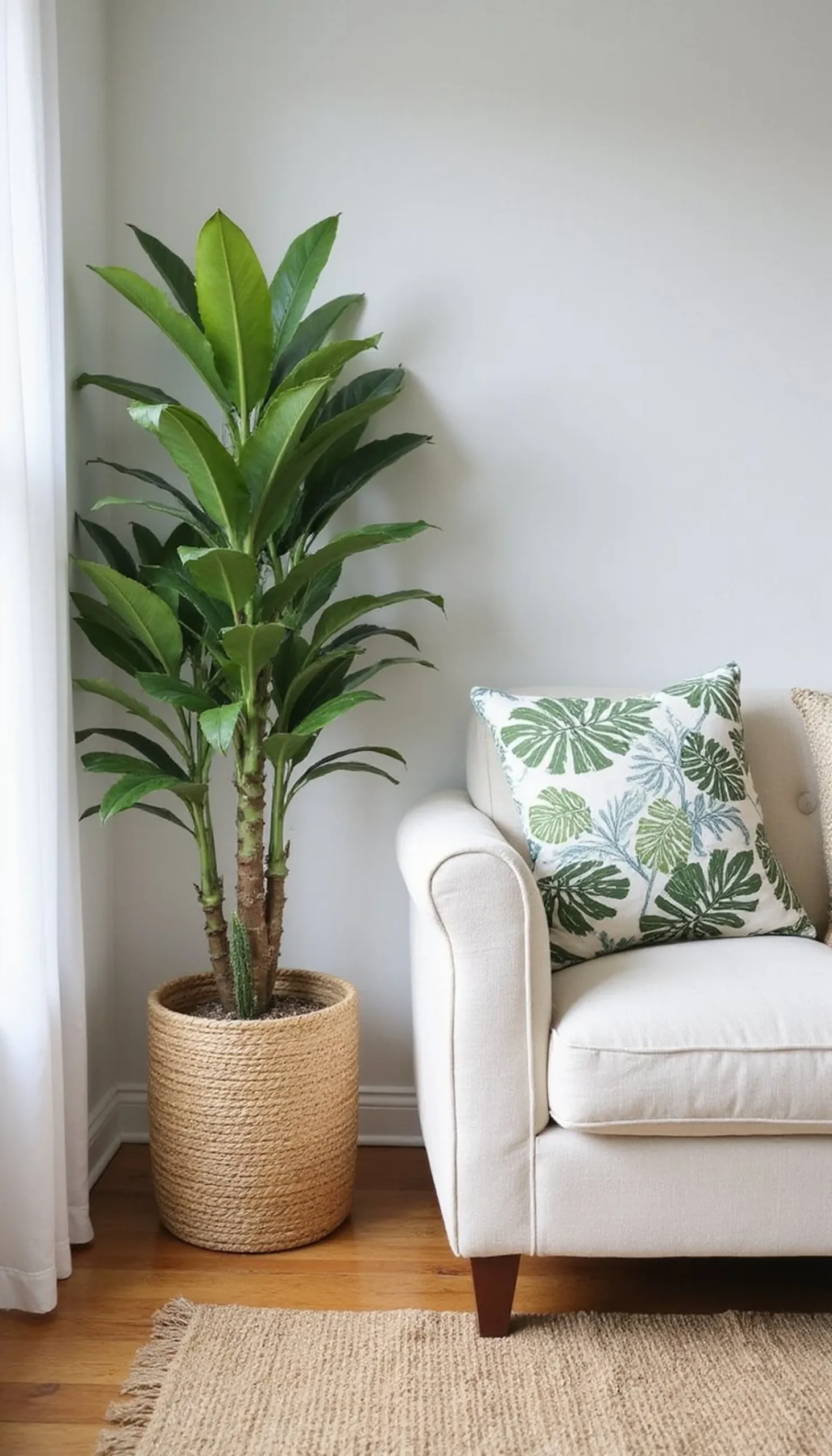 Tropical Palm Accents and Jute Rug Basics