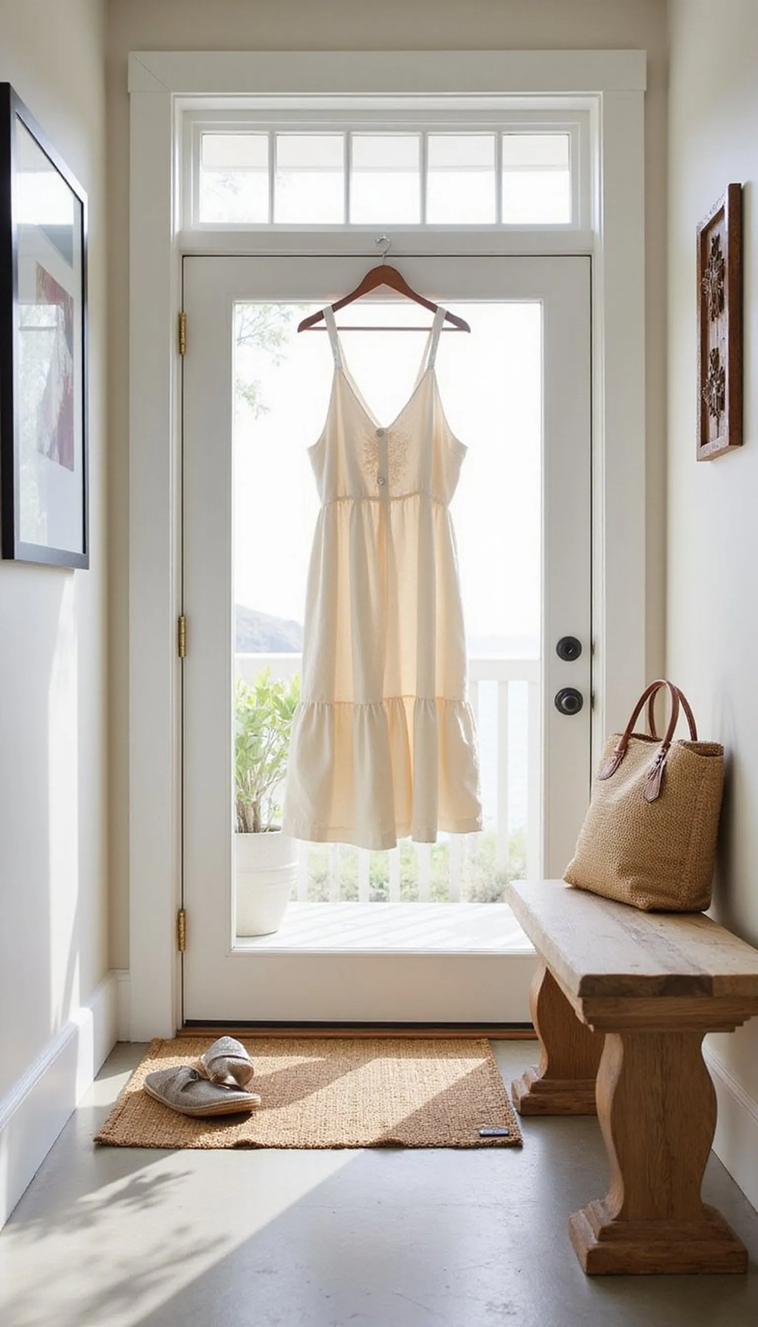Slip-on espadrilles with a soft cotton sundress
