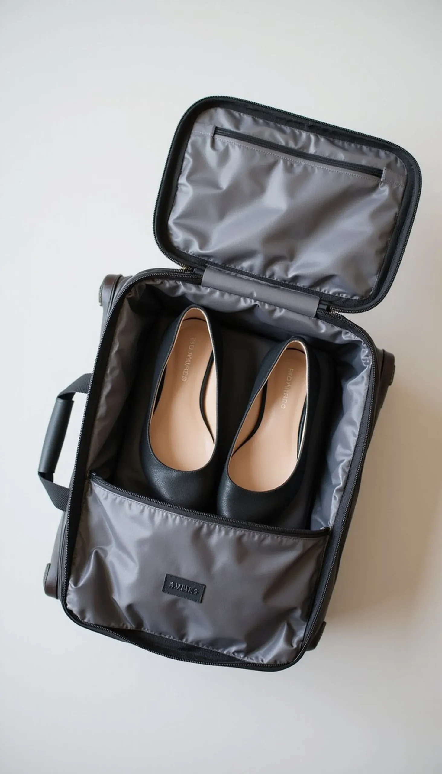 Folding flats or light slip-on shoes for comfort