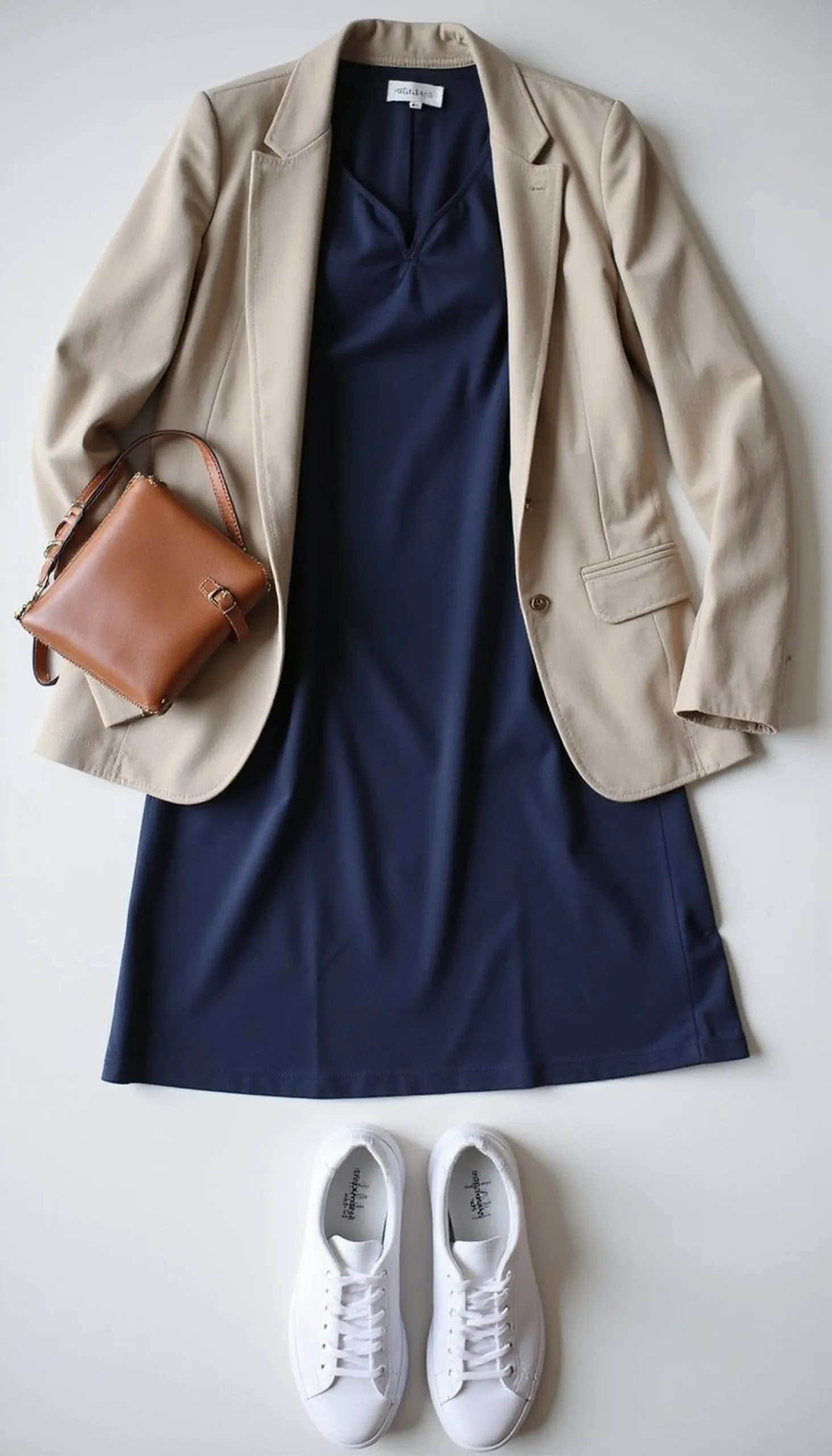 Casual chic with sneakers and a midi dress