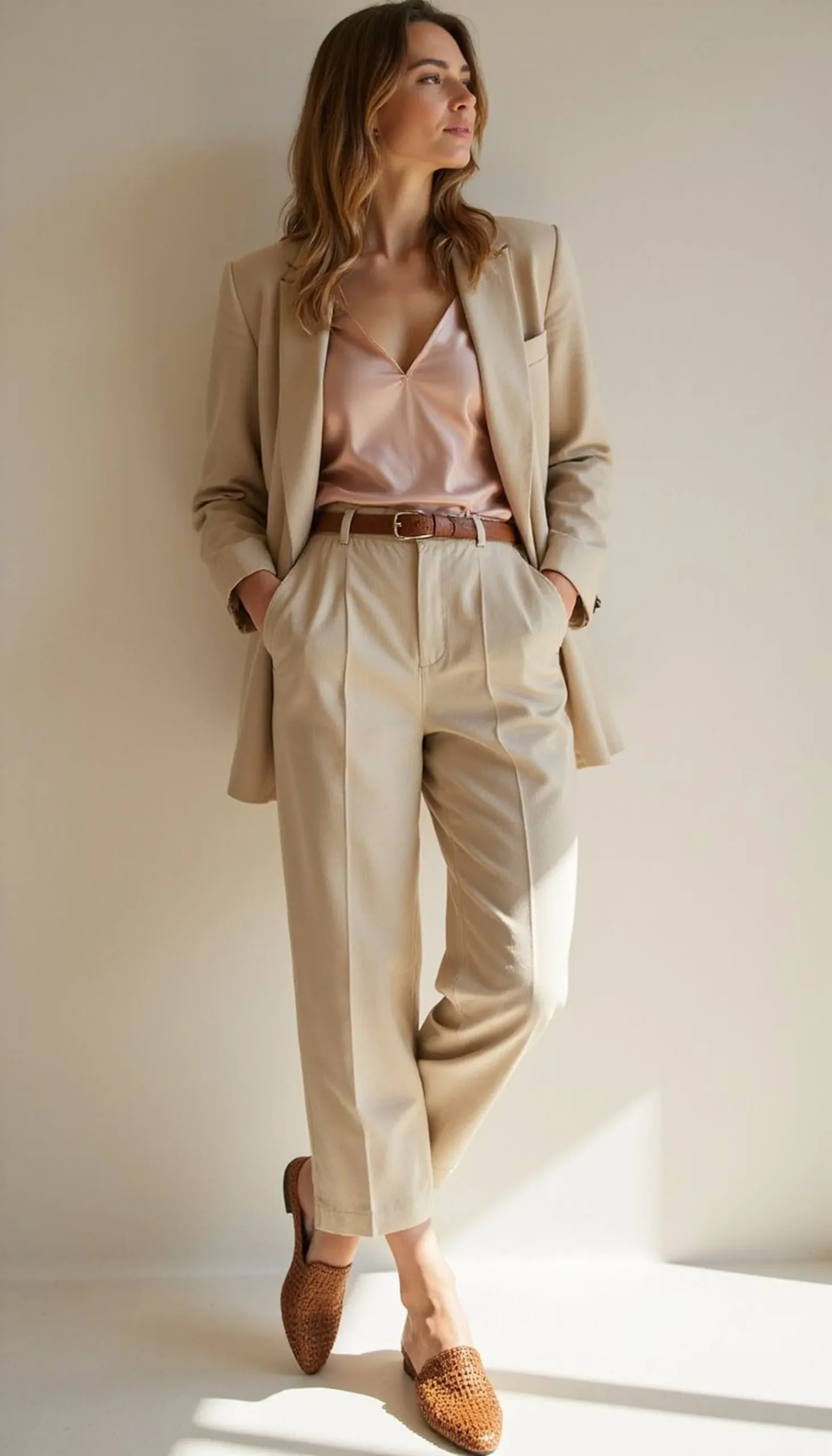 Layered camisole and blazer: summer smart casual