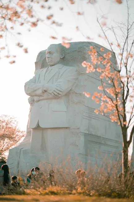 MLK Memorial amid soft cherry bloom