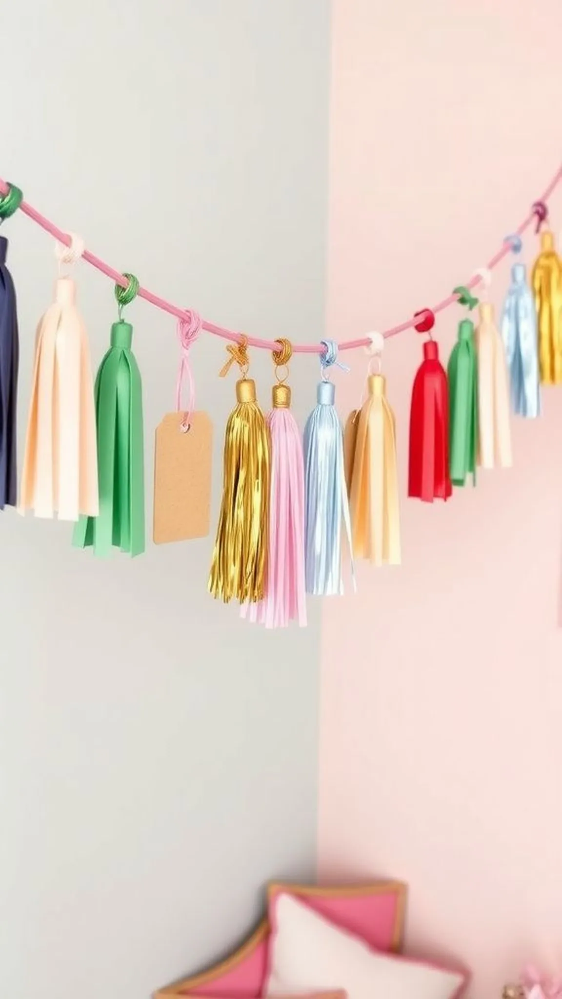 Tassel garland countdown with playful color pops