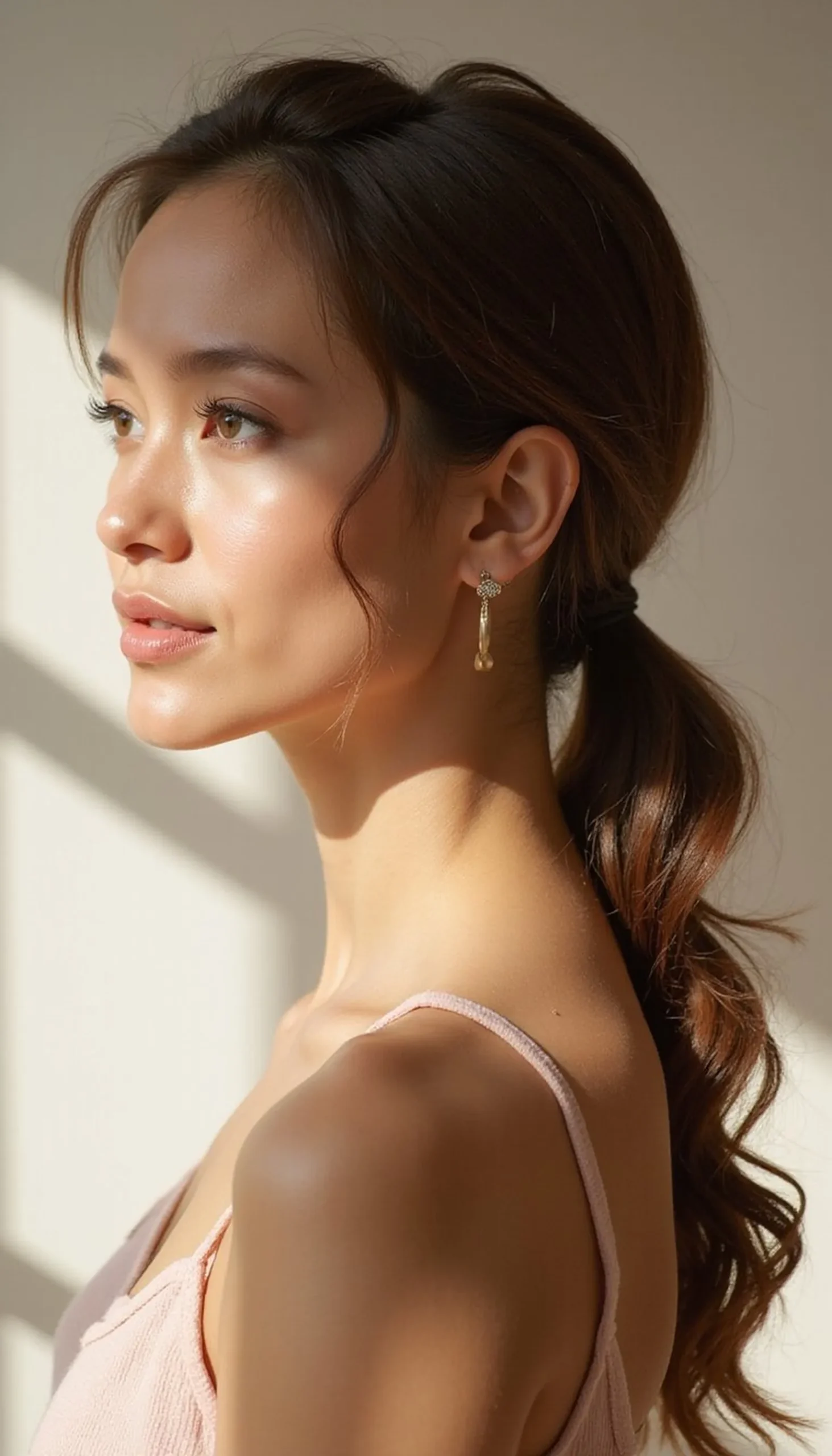 Low Bubble Ponytail With Soft Waves