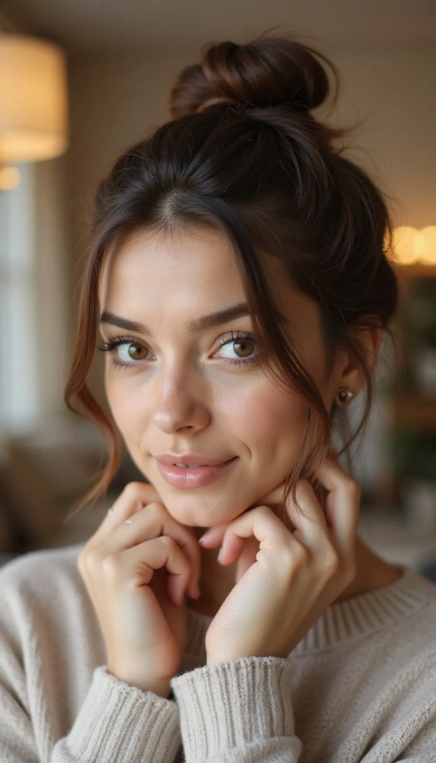 Low Messy Bun With Textured Tendrils
