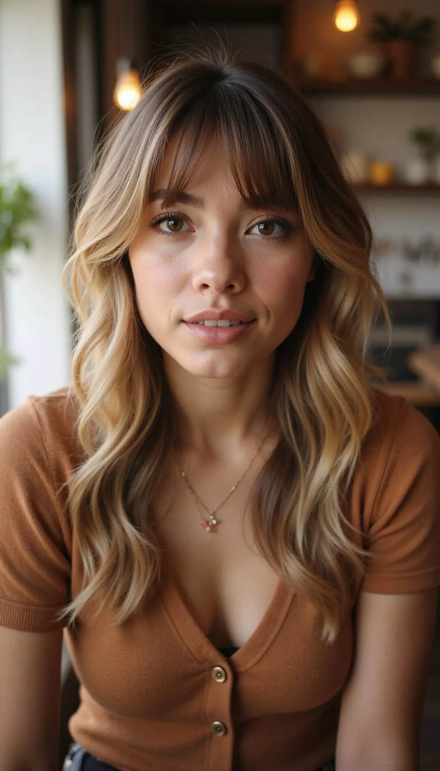 Soft Curtain Bangs With Laid-Back Waves