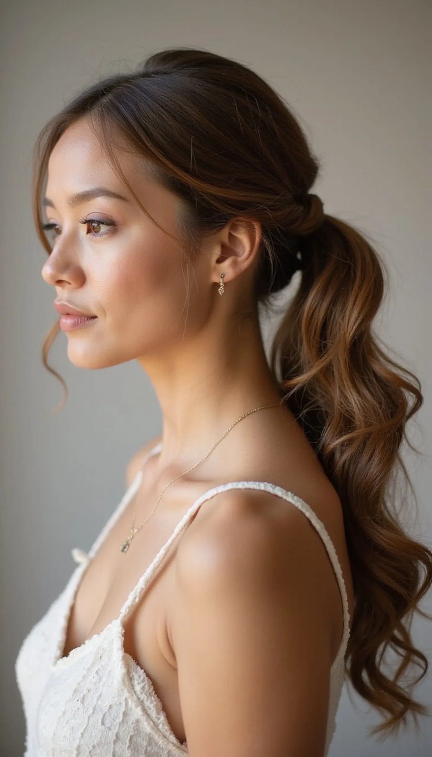 Twisted Low Pony With Romantic Touches
