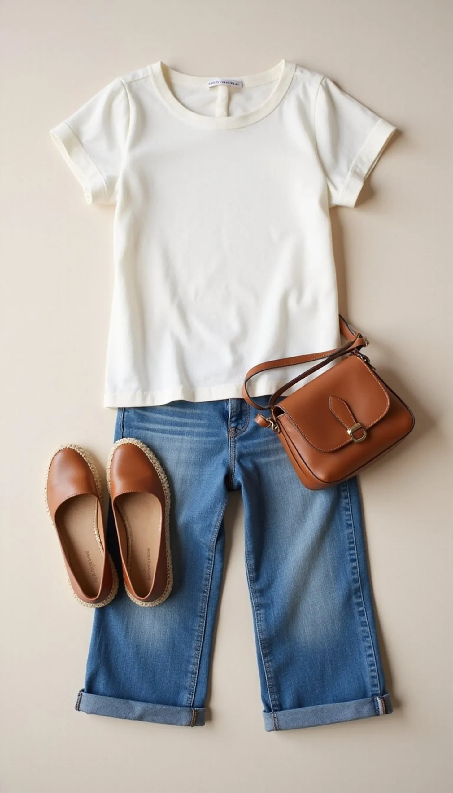 Boatneck top with culotte jeans for relaxed charm