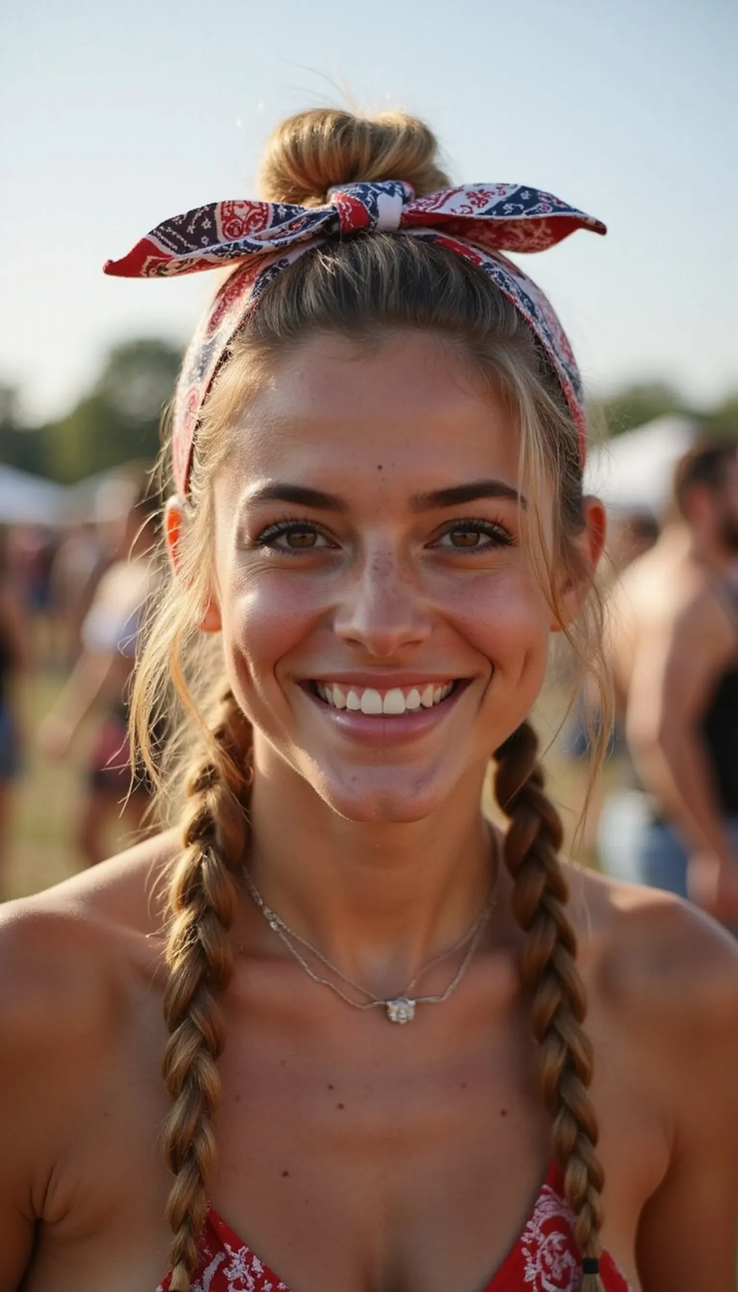 Retro Bandana Pompadour With Braided Sides