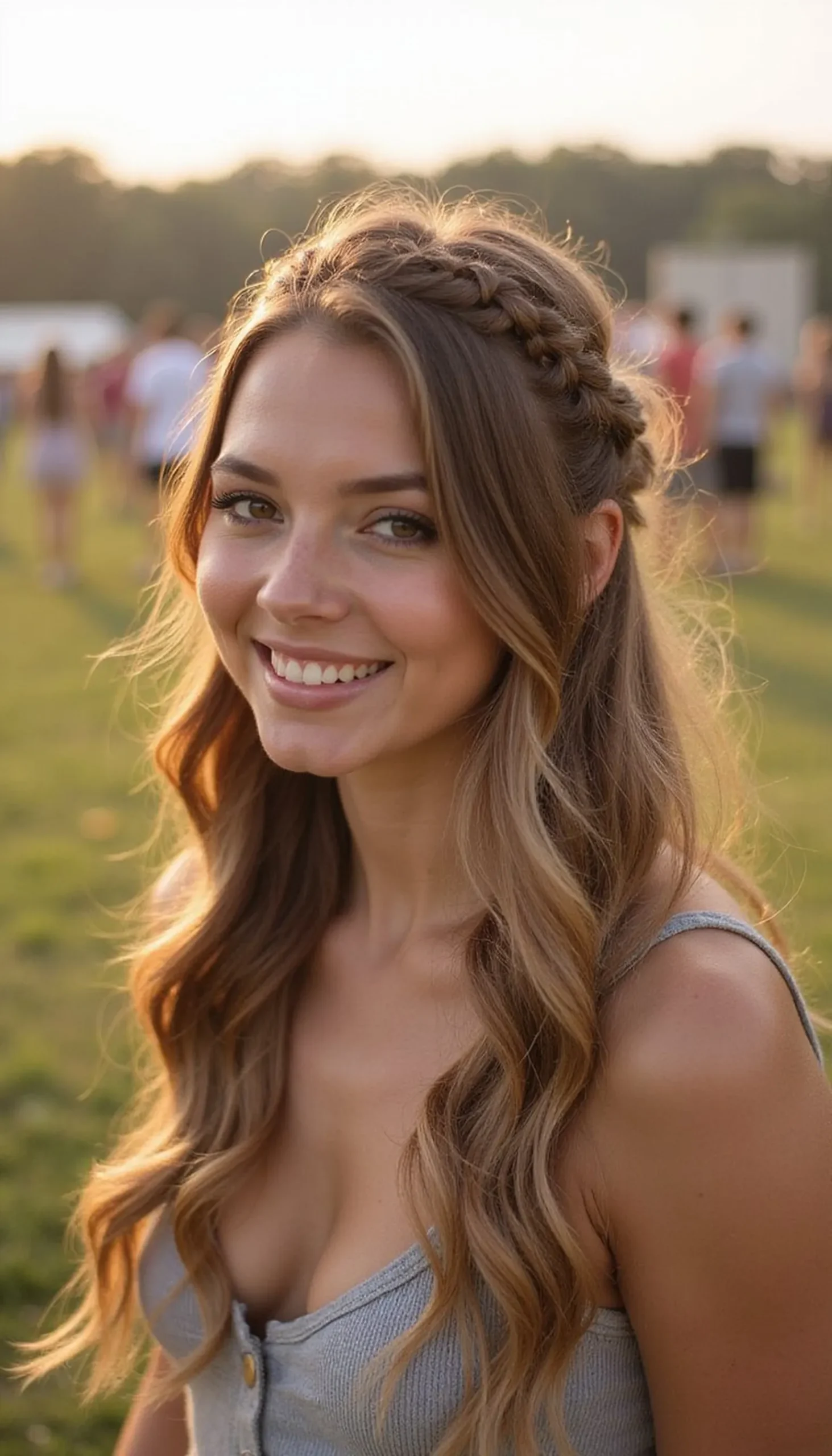 Twisted Half-Up Knot With Micro Braid Details